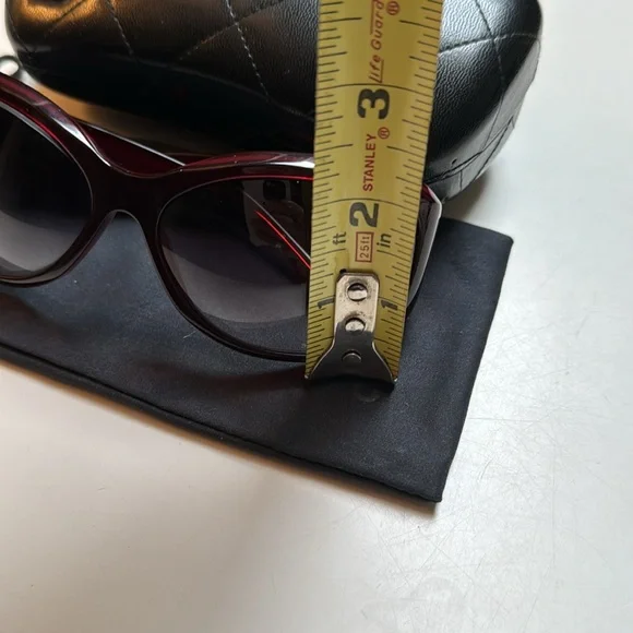CHANEL vintage large Burgundy Prescription lens Frames+Sock+  display picture 3